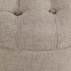 Grand pouf de rangement rond touffeté - HomePop