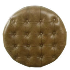 Grand pouf de rangement rond touffeté - HomePop