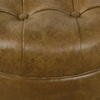 Grand pouf de rangement rond touffeté - HomePop