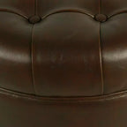 Grand pouf de rangement rond touffeté - HomePop