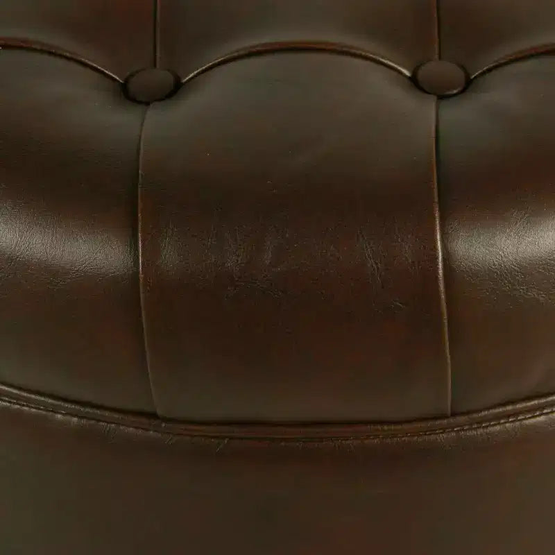 Grand pouf de rangement rond touffeté - HomePop