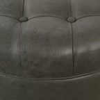 Grand pouf de rangement rond touffeté - HomePop