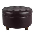 Large Tufted Round Storage Ottoman - HomePop