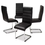 Lot de 4 chaises de salle à manger Marlys modernes et contemporaines en similicuir – Baxton Studio