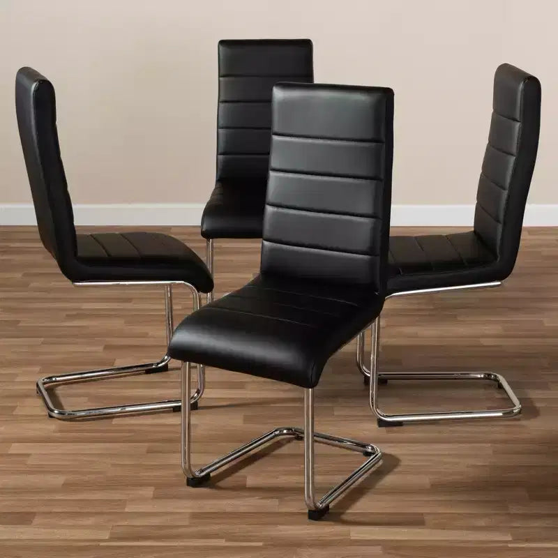 Lot de 4 chaises de salle à manger Marlys modernes et contemporaines en similicuir – Baxton Studio
