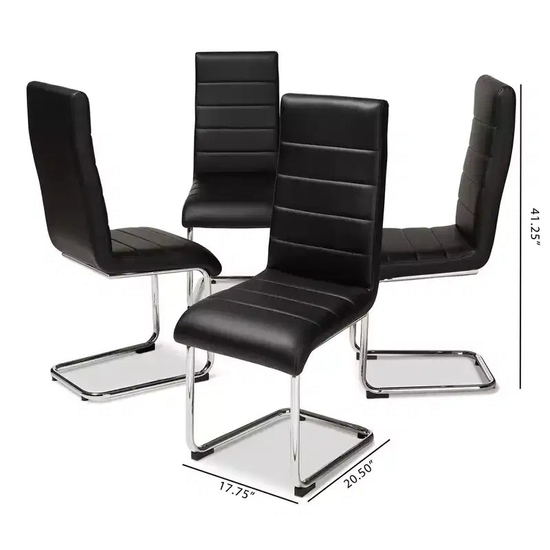 Lot de 4 chaises de salle à manger Marlys modernes et contemporaines en similicuir – Baxton Studio