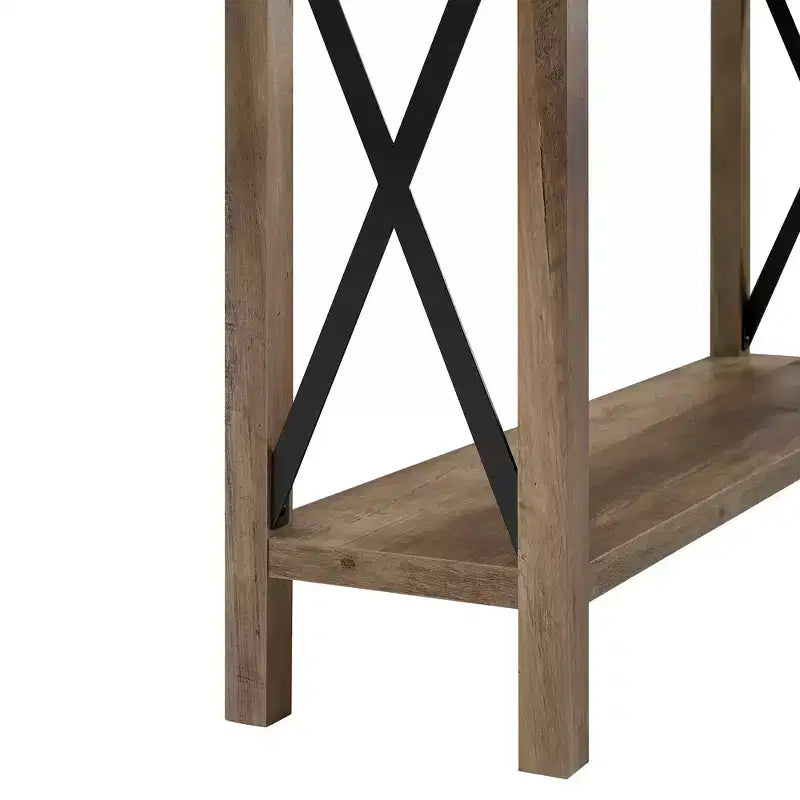 Table d'entrée avec cadre en X industriel rustique Sophie - Saracina Home