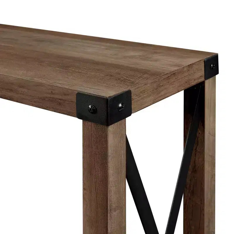 Table d'entrée avec cadre en X industriel rustique Sophie - Saracina Home