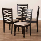 Lot de 4 chaises de salle à manger Lanier en bois finition chêne - Baxton Studio