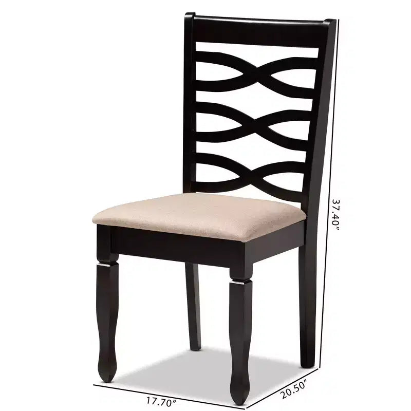 Lot de 4 chaises de salle à manger Lanier en bois finition chêne - Baxton Studio