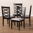 Lot de 4 chaises de salle à manger Lanier en bois finition chêne - Baxton Studio