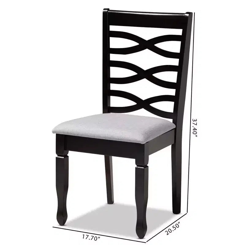 Lot de 4 chaises de salle à manger Lanier en bois finition chêne - Baxton Studio