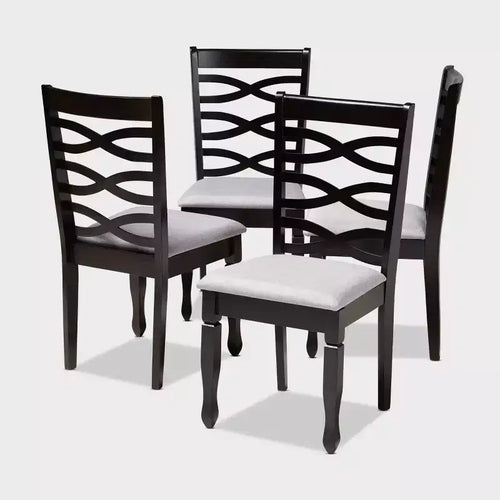 4pc Lanier finished Wood Dining Chairs - Baxton Studio