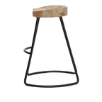 Tabouret de bar à selle en bois marron et noir - The Urban Port