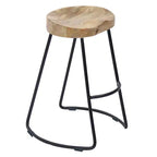 Tabouret de bar à selle en bois marron et noir - The Urban Port