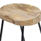 Tabouret de bar à selle en bois marron et noir - The Urban Port