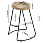 Tabouret de bar à selle en bois marron et noir - The Urban Port