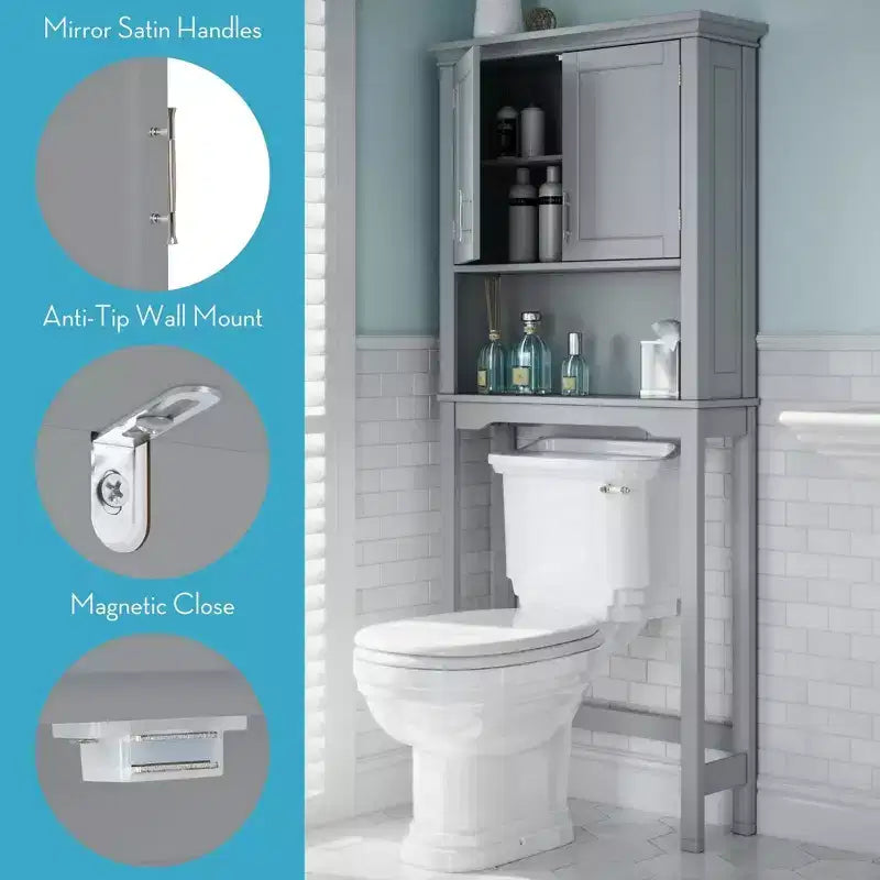Armoire de rangement murale de salle de bain Somerset pour WC avec étagère réglable