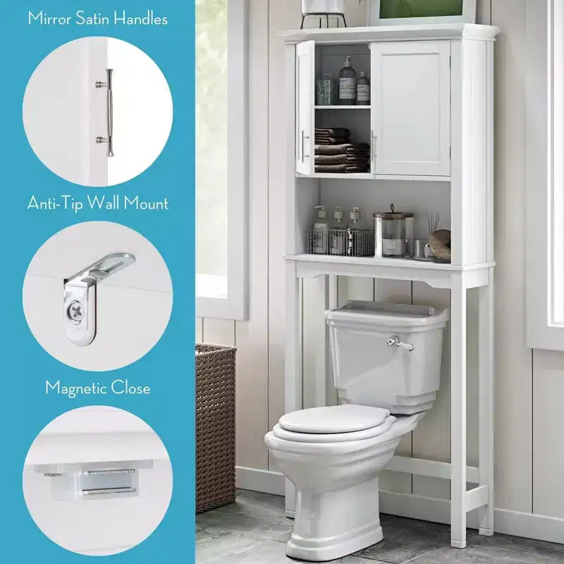 Armoire de rangement murale de salle de bain Somerset pour WC avec étagère réglable