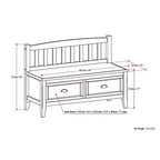 Banc de rangement d'entrée 42 po Portland avec tiroirs - Wyndenhall