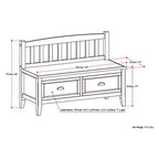 Banc de rangement d'entrée 42 po Portland avec tiroirs - Wyndenhall