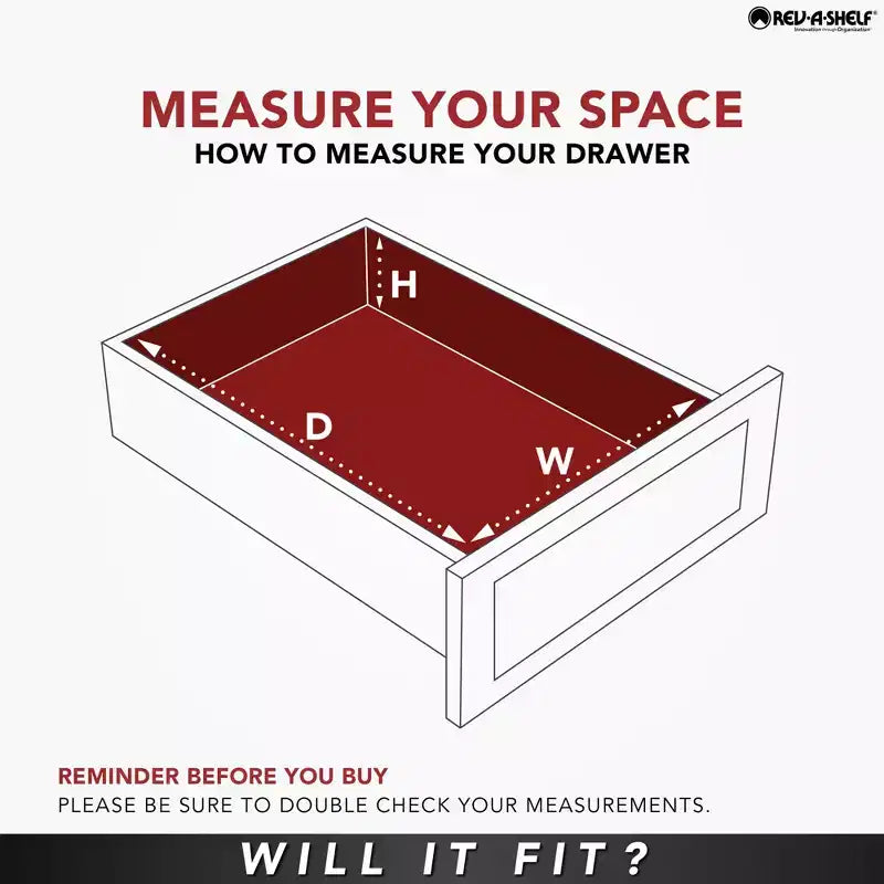 Rev-A-Shelf Insert de tiroir organiseur de blocs à couteaux double rangée et recoupable, 4WDKB-1
