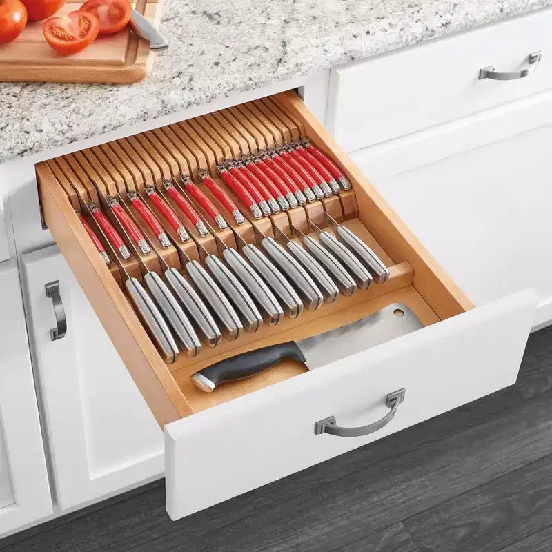 Rev-A-Shelf Insert de tiroir organiseur de blocs à couteaux double rangée et recoupable, 4WDKB-1