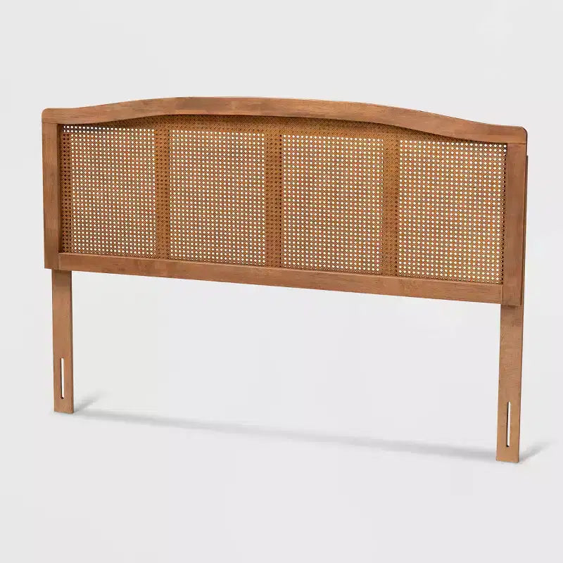 Marieke Wood Headboard Ash Walnut - Baxton Studio
