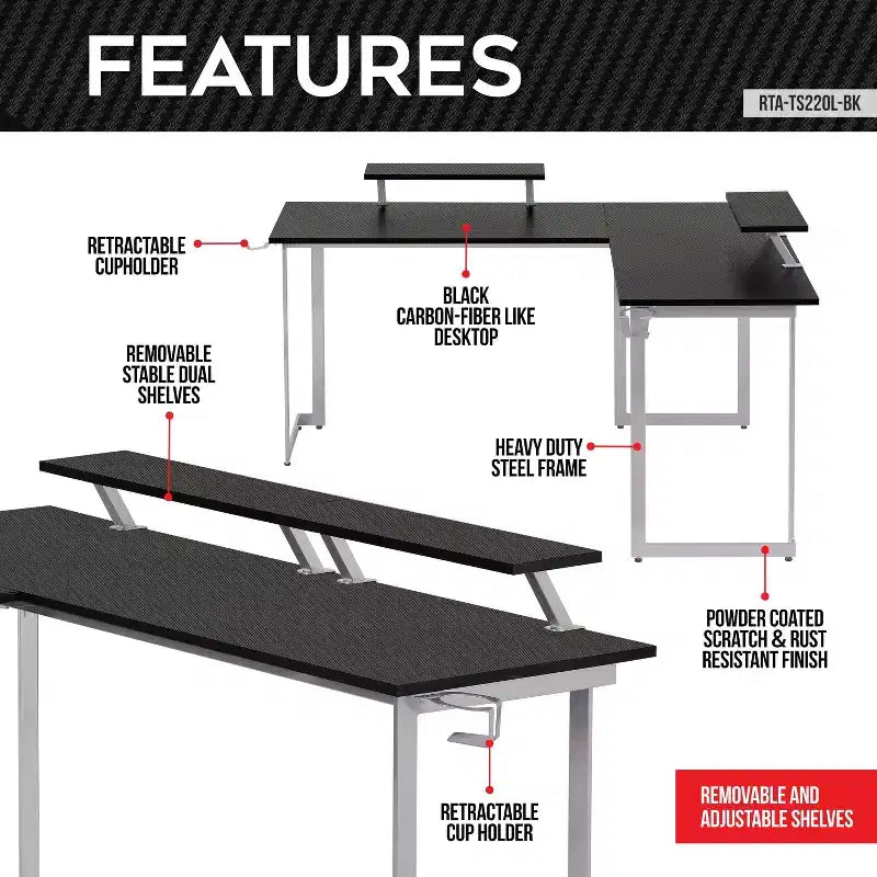 Bureau de jeu en L Warrior - Techni Sport