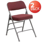 Flash Furniture Lot de 2 chaises pliantes en métal avec triple renfort et charnières, revêtement en tissu incurvé, série HERCULES Premium