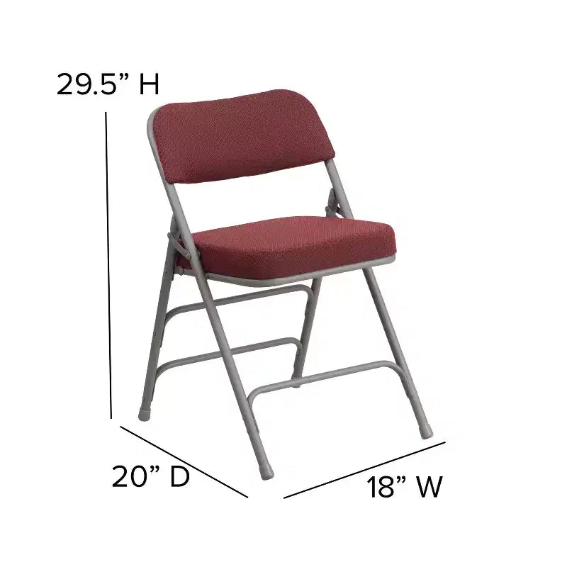 Flash Furniture Lot de 2 chaises pliantes en métal avec triple renfort et charnières, revêtement en tissu incurvé, série HERCULES Premium
