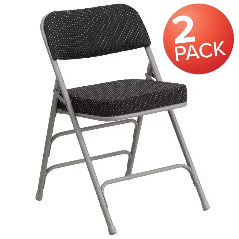 Flash Furniture Lot de 2 chaises pliantes en métal avec triple renfort et charnières, revêtement en tissu incurvé, série HERCULES Premium