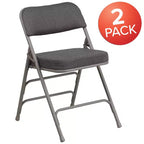 Flash Furniture Lot de 2 chaises pliantes en métal avec triple renfort et charnières, revêtement en tissu incurvé, série HERCULES Premium