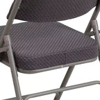 Flash Furniture Lot de 2 chaises pliantes en métal avec triple renfort et charnières, revêtement en tissu incurvé, série HERCULES Premium