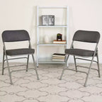 Flash Furniture Lot de 2 chaises pliantes en métal avec triple renfort et charnières, revêtement en tissu incurvé, série HERCULES Premium