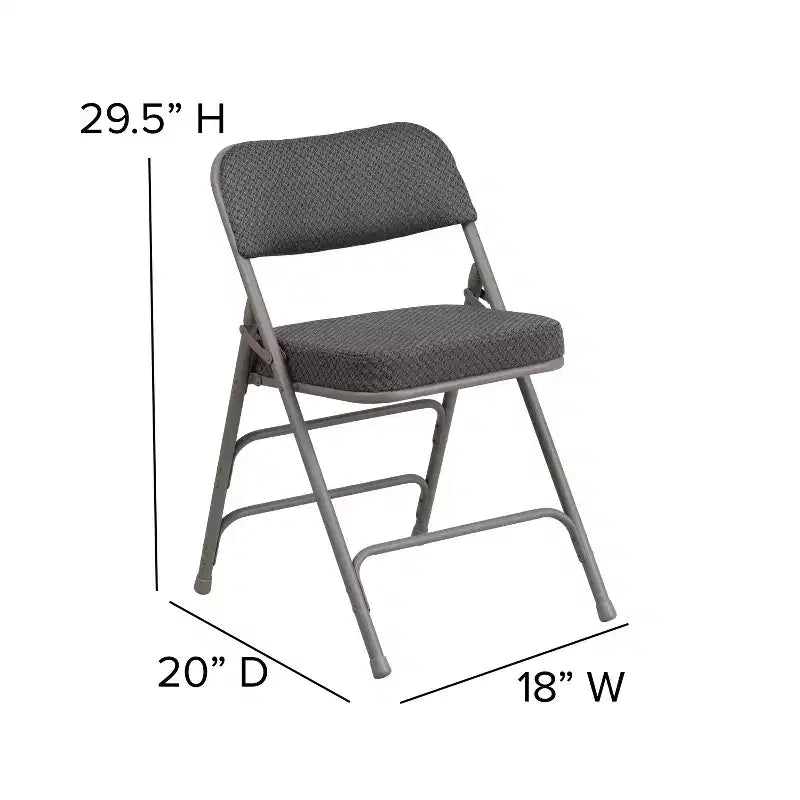 Flash Furniture Lot de 2 chaises pliantes en métal avec triple renfort et charnières, revêtement en tissu incurvé, série HERCULES Premium