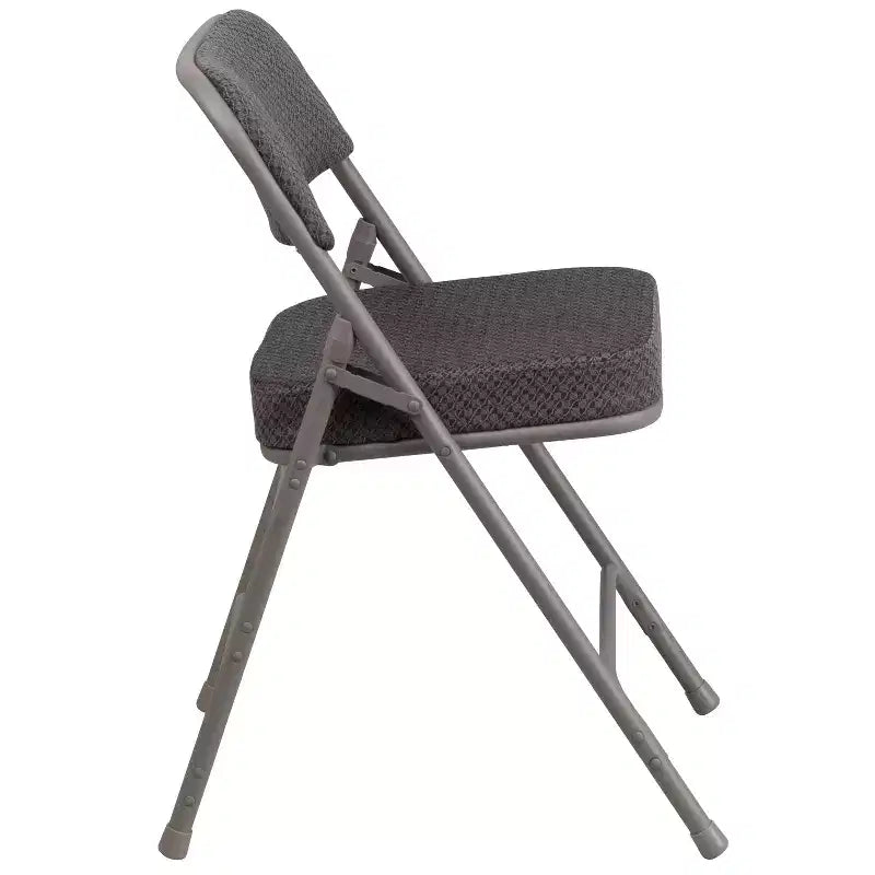 Flash Furniture Lot de 2 chaises pliantes en métal avec triple renfort et charnières, revêtement en tissu incurvé, série HERCULES Premium