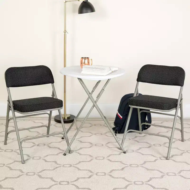 Flash Furniture Lot de 2 chaises pliantes en métal avec triple renfort et charnières, revêtement en tissu incurvé, série HERCULES Premium