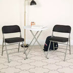 Flash Furniture Lot de 2 chaises pliantes en métal avec triple renfort et charnières, revêtement en tissu incurvé, série HERCULES Premium