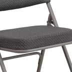 Flash Furniture Lot de 2 chaises pliantes en métal avec triple renfort et charnières, revêtement en tissu incurvé, série HERCULES Premium
