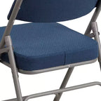Flash Furniture Lot de 2 chaises pliantes en métal avec triple renfort et charnières, revêtement en tissu incurvé, série HERCULES Premium