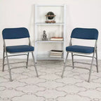 Flash Furniture Lot de 2 chaises pliantes en métal avec triple renfort et charnières, revêtement en tissu incurvé, série HERCULES Premium