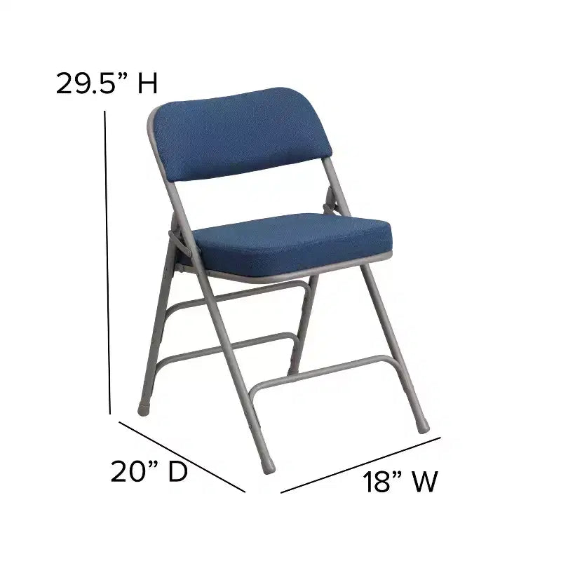 Flash Furniture Lot de 2 chaises pliantes en métal avec triple renfort et charnières, revêtement en tissu incurvé, série HERCULES Premium