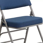 Flash Furniture Lot de 2 chaises pliantes en métal avec triple renfort et charnières, revêtement en tissu incurvé, série HERCULES Premium