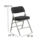 Flash Furniture Lot de 2 chaises pliantes en métal avec triple renfort et charnières, revêtement en tissu incurvé, série HERCULES Premium