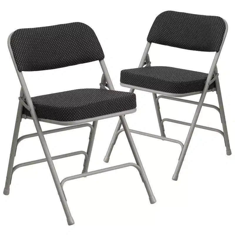 Flash Furniture Lot de 2 chaises pliantes en métal avec triple renfort et charnières, revêtement en tissu incurvé, série HERCULES Premium