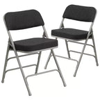 Flash Furniture Lot de 2 chaises pliantes en métal avec triple renfort et charnières, revêtement en tissu incurvé, série HERCULES Premium