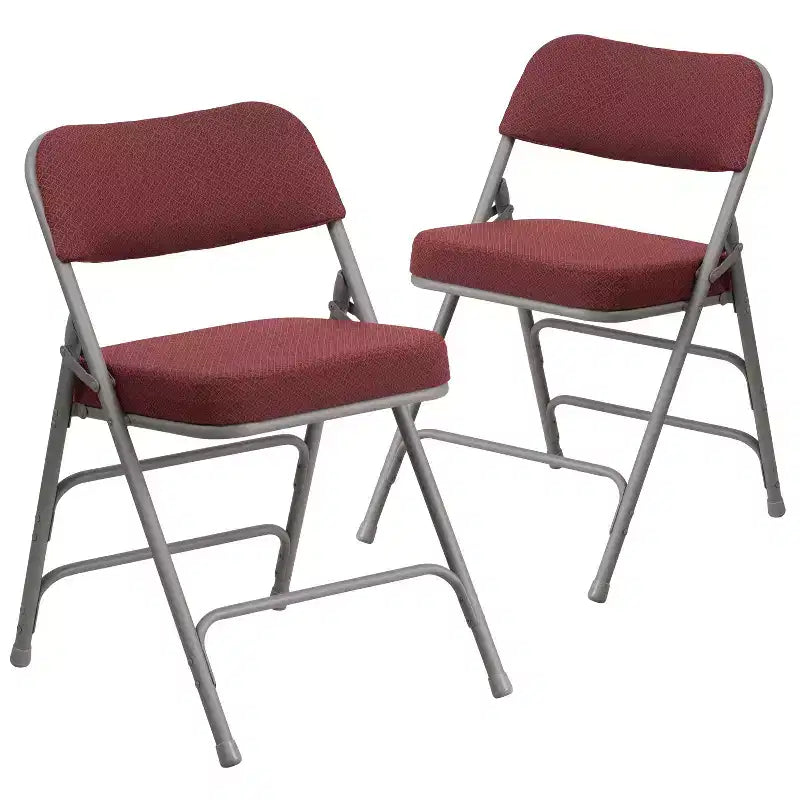 Flash Furniture Lot de 2 chaises pliantes en métal avec triple renfort et charnières, revêtement en tissu incurvé, série HERCULES Premium