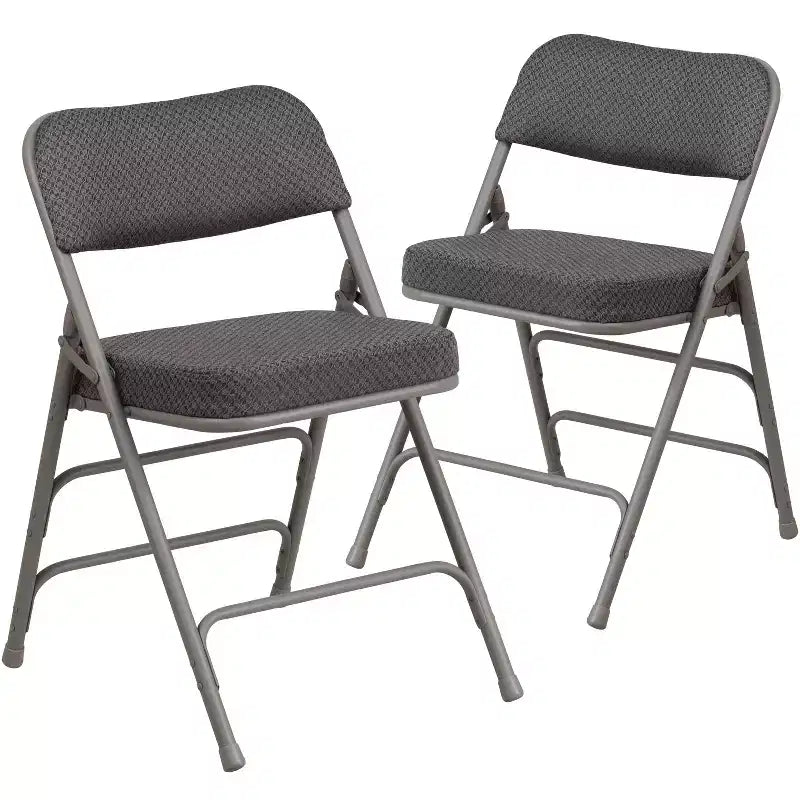 Flash Furniture Lot de 2 chaises pliantes en métal avec triple renfort et charnières, revêtement en tissu incurvé, série HERCULES Premium