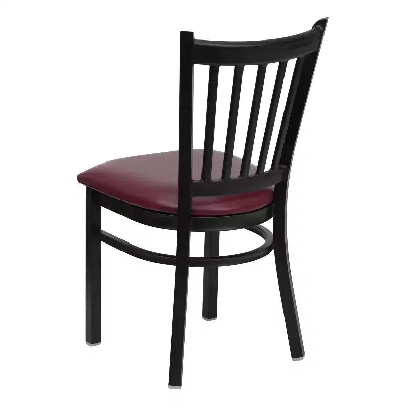 Chaise de restaurant en métal noir à dossier vertical Flash Furniture